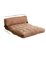 Divano letto 2 posti Dysnomia, Sofà trasformabile, Divanetto per ospiti, Poltrona letto contenitore, 120x75 h79 cm, Marrone