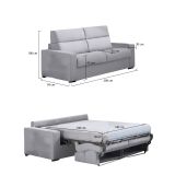 Divano letto 2 posti Ecate, 200x95 h100 cm, Grigio