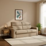 Divano letto 2 posti Ecate, 200x95 h100 cm, Tortora