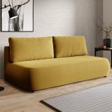 Divano Letto 2 Posti Giallo Contenitore Cuscini Sfoderabili 210x106 cm, Reclinabile - Brugnato