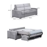 Divano letto 2 posti grigio 180x95cm - Casabona