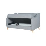 Divano Letto 2 Posti Grigio Chiaro Contenitore 142x90 cm, Lavabile - Propata