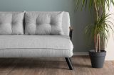 Divano Letto 2 Posti Grigio Chiaro Contenitore Reclinabile 133x78 cm, Braccioli - Calvin