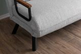 Divano Letto 2 Posti Grigio Chiaro Contenitore Reclinabile 133x78 cm, Braccioli - Calvin