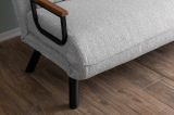 Divano Letto 2 Posti Grigio Chiaro Contenitore Reclinabile 133x78 cm, Braccioli - Merak
