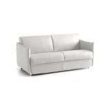 Divano Letto 2 Posti Grigio Chiaro Sfoderabile Contenitore 160x95 cm, di Apertura a Ribalta Made in Italy - Follina