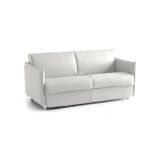 Divano Letto 2 Posti Grigio Chiaro Sfoderabile Contenitore 160x95 cm, di Apertura a Ribalta Made in Italy - Verceia