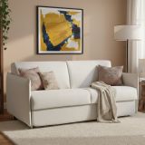 Divano Letto 2 Posti Grigio Chiaro Sfoderabile Contenitore 180x95 cm, di Apertura a Ribalta Made in Italy - Trovo
