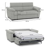 Divano Letto 2 Posti Grigio Chiaro Sfoderabile Contenitore 185x95 cm, di Apertura a Ribalta Made in Italy - Salorno