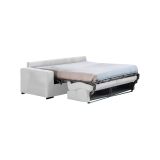 Divano Letto 2 Posti Grigio Chiaro Sfoderabile Contenitore 200x95 cm, di Apertura a Ribalta Made in Italy - Sonico