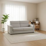 Divano Letto 2 Posti Grigio Chiaro Sfoderabile Contenitore 205x95 cm, di Apertura a Ribalta Made in Italy - Brusasco