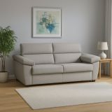 Divano Letto 2 Posti Grigio Chiaro Sfoderabile Contenitore 205x95 cm, di Apertura a Ribalta Made in Italy - Fisciano