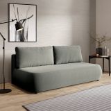 Divano Letto 2 Posti Grigio Contenitore Cuscini Sfoderabili 210x106 cm, Reclinabile - Brugnato