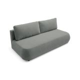 Divano Letto 2 Posti Grigio Contenitore Cuscini Sfoderabili 210x106 cm, Reclinabile - Brugnato
