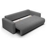 Divano Letto 2 Posti Grigio Contenitore di Apertura a Libro 240x105 cm, Reclinabile - Erbezzo
