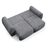 Divano Letto 2 Posti Grigio Contenitore di Apertura a Libro 266x121 cm, Reclinabile - Golgi