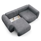 Divano Letto 2 Posti Grigio Contenitore di Apertura a Libro 266x121 cm, Reclinabile - Golgi