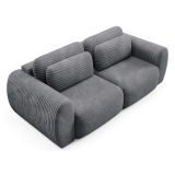 Divano Letto 2 Posti Grigio Contenitore di Apertura a Libro 266x121 cm, Reclinabile - Golgi