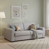 Divano Letto 2 Posti Grigio Sfoderabile Contenitore 160x95 cm, di Apertura Girevole - Alcatraz
