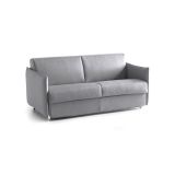 Divano Letto 2 Posti Grigio Sfoderabile Contenitore 180x95 cm, di Apertura a Ribalta Made in Italy - Trovo