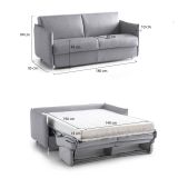 Divano Letto 2 Posti Grigio Sfoderabile Contenitore 180x95 cm, di Apertura a Ribalta Made in Italy - Trovo
