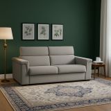 Divano Letto 2 Posti Grigio Sfoderabile Contenitore 185x95 cm, di Apertura a Ribalta Made in Italy - Rigolato