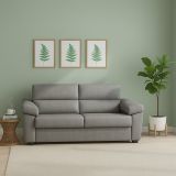 Divano Letto 2 Posti Grigio Sfoderabile Contenitore 205x95 cm, di Apertura a Ribalta Made in Italy - Fisciano