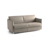 Divano Letto 2 Posti Grigio Tortora Sfoderabile Contenitore 180x95 cm, di Apertura a Ribalta Made in Italy - Trovo