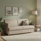 Divano Letto 2 Posti Grigio Tortora Sfoderabile Contenitore 180x95 cm, Lavabile Made in Italy - Trissino
