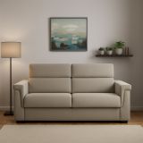 Divano Letto 2 Posti Grigio Tortora Sfoderabile Contenitore 185x95 cm, di Apertura a Ribalta Made in Italy - Rigolato