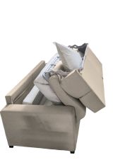 Divano Letto 2 Posti Grigio Tortora Sfoderabile Contenitore 200x95 cm, di Apertura a Ribalta Made in Italy - Ecate