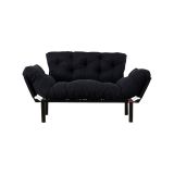 Divano letto 2 posti nero 155x70cm - Guchol