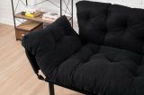 Divano letto 2 posti nero 155x70cm - Guchol