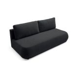 Divano Letto 2 Posti Nero Contenitore Cuscini Sfoderabili 210x106 cm, Reclinabile - Brugnato