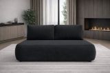 Divano Letto 2 Posti Nero Contenitore Cuscini Sfoderabili 210x106 cm, Reclinabile - Brugnato