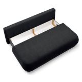 Divano Letto 2 Posti Nero Contenitore Cuscini Sfoderabili 210x106 cm, Reclinabile - Brugnato