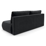 Divano Letto 2 Posti Nero Contenitore Cuscini Sfoderabili 210x106 cm, Reclinabile - Brugnato