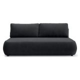 Divano Letto 2 Posti Nero Contenitore Cuscini Sfoderabili 210x106 cm, Reclinabile - Brugnato
