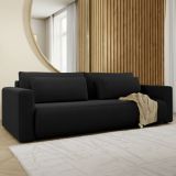 Divano Letto 2 Posti Nero Contenitore di Apertura a Libro 240x105 cm, Reclinabile - Erbezzo