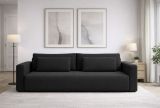 Divano Letto 2 Posti Nero Contenitore di Apertura a Libro 240x105 cm, Reclinabile - Erbezzo
