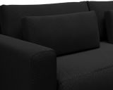 Divano Letto 2 Posti Nero Contenitore di Apertura a Libro 240x105 cm, Reclinabile - Erbezzo