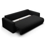 Divano Letto 2 Posti Nero Contenitore di Apertura a Libro 240x105 cm, Reclinabile - Erbezzo