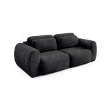Divano Letto 2 Posti Nero Contenitore di Apertura a Libro 266x121 cm, Reclinabile - Golgi