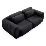 Divano Letto 2 Posti Nero Contenitore di Apertura a Libro 266x121 cm, Reclinabile - Golgi