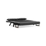 Divano letto 2 posti Quaoar, Sofà trasformabile, Divanetto per ospiti, Poltrona letto contenitore, 133x50 h41 cm, Grigio e Quercia