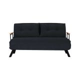 Divano letto 2 posti Quaoar, Sofà trasformabile, Divanetto per ospiti, Poltrona letto contenitore, 133x50 h41 cm, Nero