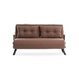 Divano letto 2 posti Quaoar, Sofà trasformabile, Divanetto per ospiti, Poltrona letto contenitore, 133x50 h41 cm, Quercia