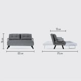 Divano letto 2 posti Quaoar, Sofà trasformabile, Divanetto per ospiti, Poltrona letto contenitore, 133x50 h41 cm, Verde