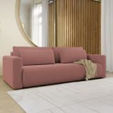 Divano Letto 2 Posti Rosa Contenitore di Apertura a Libro 240x105 cm, Reclinabile - Erbezzo
