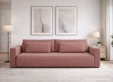 Divano Letto 2 Posti Rosa Contenitore di Apertura a Libro 240x105 cm, Reclinabile - Erbezzo